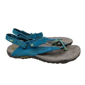 Merrell Terran Convertible II Sandals Womens 9 Teal Blue Leather Hiking J55362